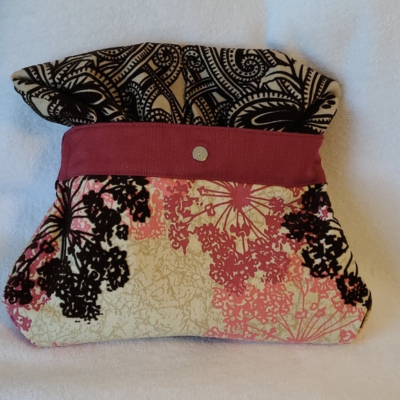 ❤SALE 2 FOR 30❤1154 Lill Studio clutch one of a kind pink black - Picture 4 of 7